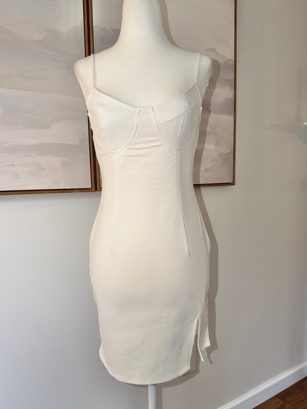 NWT Luwalot White Bodycon Mini Dress with Corset Bust | Size 4